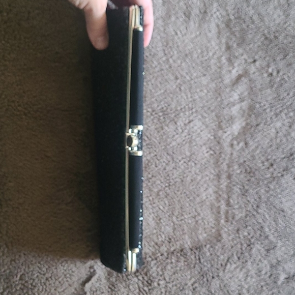 Vintage Black Sparkle Clutch Handbag - Picture 2 of 7